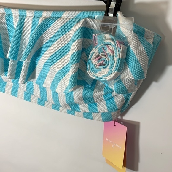 Stoney Clover X Target plus swimsuit 3X stripe blue bikini 2pc - Picture 6 of 10